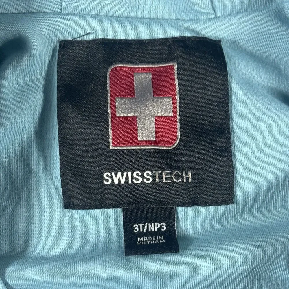 Swiss Tech Kids 3T Color Block Hooded Jacket Blue Gray Navy